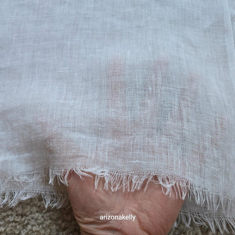 Perfect White Linen Scarf - Picture 5 of 8